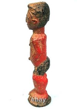 Art Africain Très Ancienne Statuette Animiste Baoulé de type Colon 21,5 cms