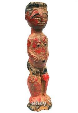 Art Africain Très Ancienne Statuette Animiste Baoulé de type Colon 21,5 cms
