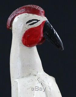 Art Africain Tribal Ancien Calao Senoufo Peint Senufo African Bird 50 Cms
