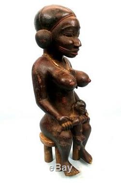 Art Africain Tribal Ancienne Maternité Senoufo Bois Dense 57 Cms TOP +++