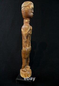 Art Africain Tribal Ancienne et Authentique Statue Agni Anyi sur Socle 30 Cms