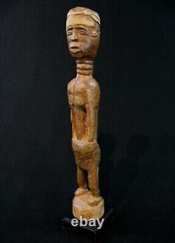 Art Africain Tribal Ancienne et Authentique Statue Agni Anyi sur Socle 30 Cms
