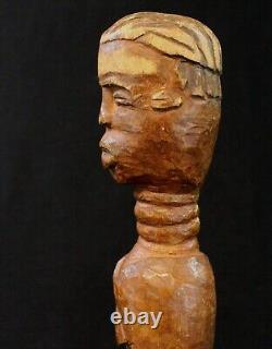 Art Africain Tribal Ancienne et Authentique Statue Agni Anyi sur Socle 30 Cms