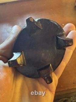 Art D'Asie Statuette Ancienne Bouddha Rieur Sur Socle Bois