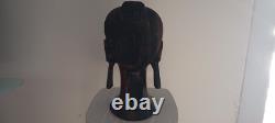 Art africain Tête ancienne Femme années 50/60 Sculpture statue en bois 5,500 kg