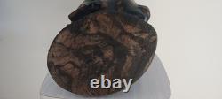 Art africain Tête ancienne Femme années 50/60 Sculpture statue en bois 5,500 kg
