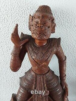 Asiatique Grande sculpture bois ancienne Antique