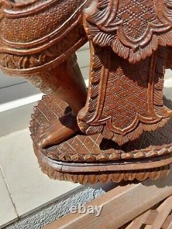 Asiatique Grande sculpture bois ancienne Antique