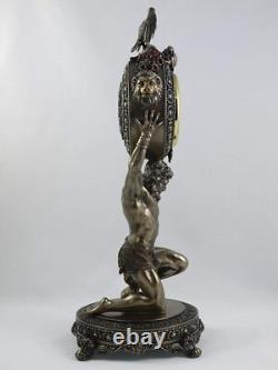 Atlas Titan Horloge Décor Sculpture Figurine Statue Ancienne Finition Bronze 15