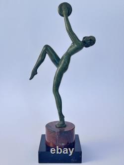 Authentique ancienne SCULPTURE FEMME DANSEUSE BRONZE Art Déco LEVERRIER FAYRAL