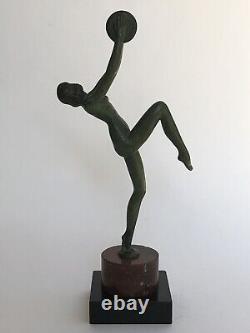 Authentique ancienne SCULPTURE FEMME DANSEUSE BRONZE Art Déco LEVERRIER FAYRAL