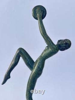 Authentique ancienne SCULPTURE FEMME DANSEUSE BRONZE Art Déco LEVERRIER FAYRAL