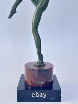 Authentique ancienne SCULPTURE FEMME DANSEUSE BRONZE Art Déco LEVERRIER FAYRAL
