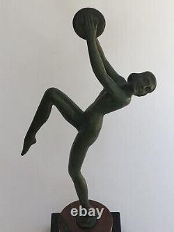 Authentique ancienne SCULPTURE FEMME DANSEUSE BRONZE Art Déco LEVERRIER FAYRAL