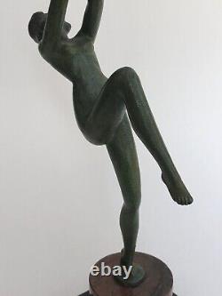 Authentique ancienne SCULPTURE FEMME DANSEUSE BRONZE Art Déco LEVERRIER FAYRAL