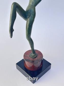 Authentique ancienne SCULPTURE FEMME DANSEUSE BRONZE Art Déco LEVERRIER FAYRAL