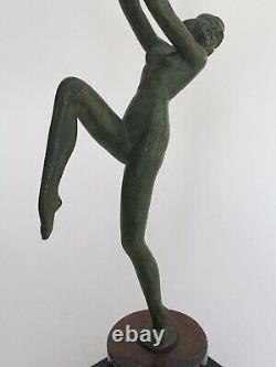 Authentique ancienne SCULPTURE FEMME DANSEUSE BRONZE Art Déco LEVERRIER FAYRAL