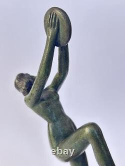 Authentique ancienne SCULPTURE FEMME DANSEUSE BRONZE Art Déco LEVERRIER FAYRAL