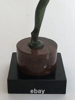 Authentique ancienne SCULPTURE FEMME DANSEUSE BRONZE Art Déco LEVERRIER FAYRAL