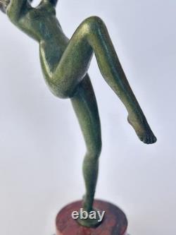 Authentique ancienne SCULPTURE FEMME DANSEUSE BRONZE Art Déco LEVERRIER FAYRAL