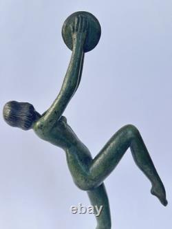 Authentique ancienne SCULPTURE FEMME DANSEUSE BRONZE Art Déco LEVERRIER FAYRAL