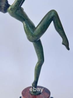 Authentique ancienne SCULPTURE FEMME DANSEUSE BRONZE Art Déco LEVERRIER FAYRAL