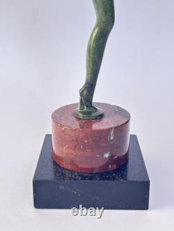 Authentique ancienne SCULPTURE FEMME DANSEUSE BRONZE Art Déco LEVERRIER FAYRAL