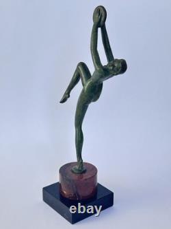 Authentique ancienne SCULPTURE FEMME DANSEUSE BRONZE Art Déco LEVERRIER FAYRAL