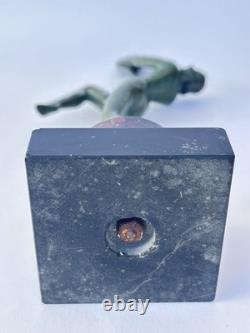 Authentique ancienne SCULPTURE FEMME DANSEUSE BRONZE Art Déco LEVERRIER FAYRAL