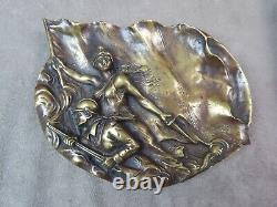 BAS-RELIEF en bronze, ancien, signé E. HERZIG, Paris