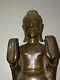 Bouddha Birman Ancien En Bronze Patine Mordoré Ds La Position Absence De Crainte
