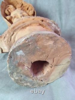 BUSTE en TERRE CUITE ancien. LA JEUNE FILLE. Signé M. Lebbé, 91