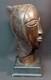 B Art Africain Superbe Sculpture Ancienne Bronze Visage Buste Tête 4.7kg35cm