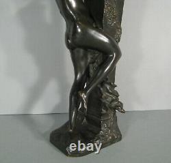 Bacchanale Faune Nymphe Sculpture Bronze Ancien Signé Clodion Fondeur LV