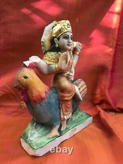 Bahuchara Déesse Statue ancienne Marbre Sculpture Inde Temple Rare Durga Asie