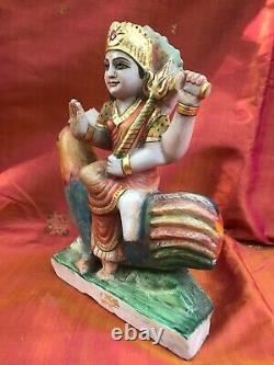 Bahuchara Déesse Statue ancienne Marbre Sculpture Inde Temple Rare Durga Asie H