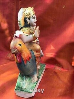 Bahuchara Déesse Statue ancienne Marbre Sculpture Inde Temple Rare Durga Asie H