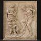 Bas-relief Plâtre Adam Et Eve Sculpture Ancien Statue Religieuse 20ème Siècle