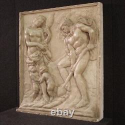 Bas-relief plâtre Adam et Eve sculpture ancien statue religieuse 20ème siècle