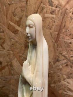 Belle Ancienne Vierge, Sculpture Art Africain Xixeme, Os De Bovin, Corne