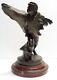 Belle Statue Ancienne Bronze Homme Fratelli Guelianetti Milano Socle Marbre