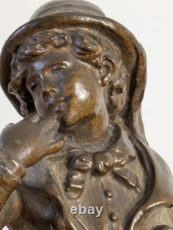 Belle statuette ancienne régule patine bronze. Epoque fin XIX eme siecle