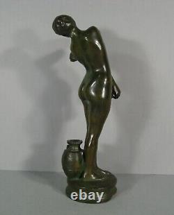 Bethsabée Femme Au Bain Sculpture Bronze Ancien Signé Gérôme Fonte Barbedienne