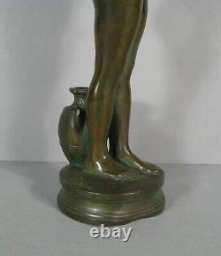 Bethsabée Femme Au Bain Sculpture Bronze Ancien Signé Gérôme Fonte Barbedienne