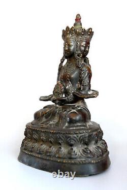 Bouddha Amitabha bronze Ancien Tibet Nepal