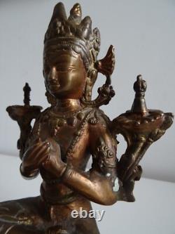 Bouddha Ancienne Statue en Bronze Divinité Inde Hindouisme