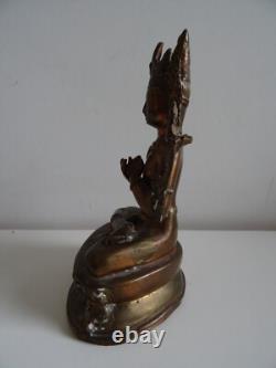 Bouddha Ancienne Statue en Bronze Divinité Inde Hindouisme