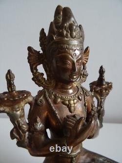 Bouddha Ancienne Statue en Bronze Divinité Inde Hindouisme