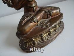 Bouddha Ancienne Statue en Bronze Divinité Inde Hindouisme