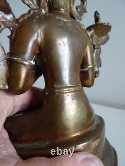 Bouddha Ancienne Statue en Bronze Divinité Inde Hindouisme